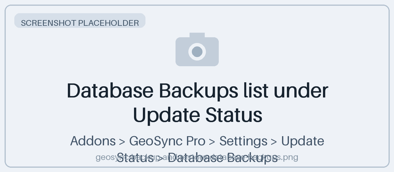 Database Backups panel