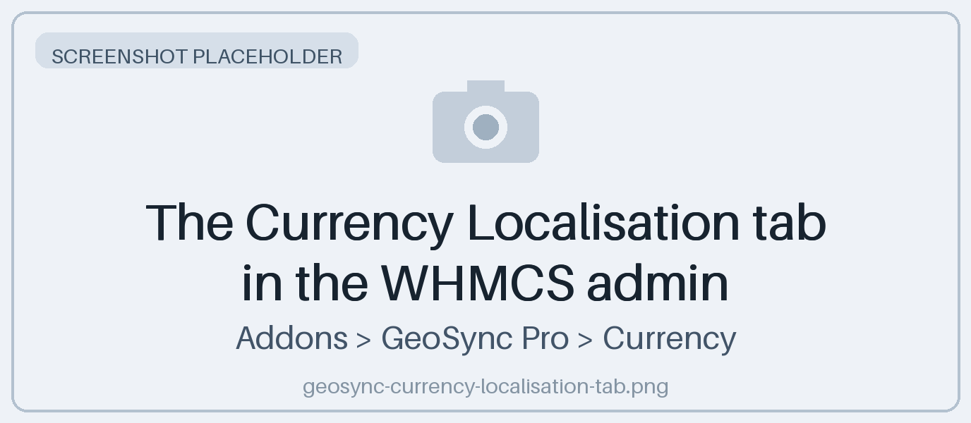 The Currency Localisation tab in the WHMCS admin