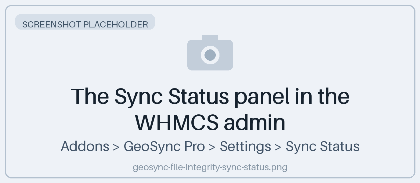 The Sync Status panel in the WHMCS admin