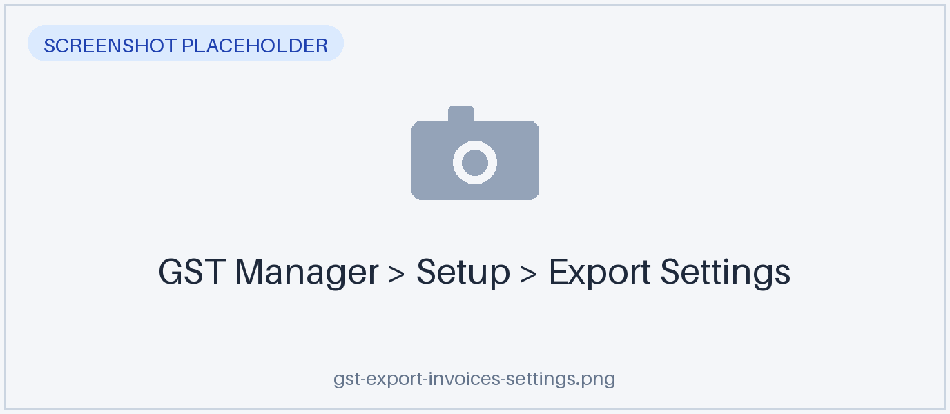 Export numbering settings