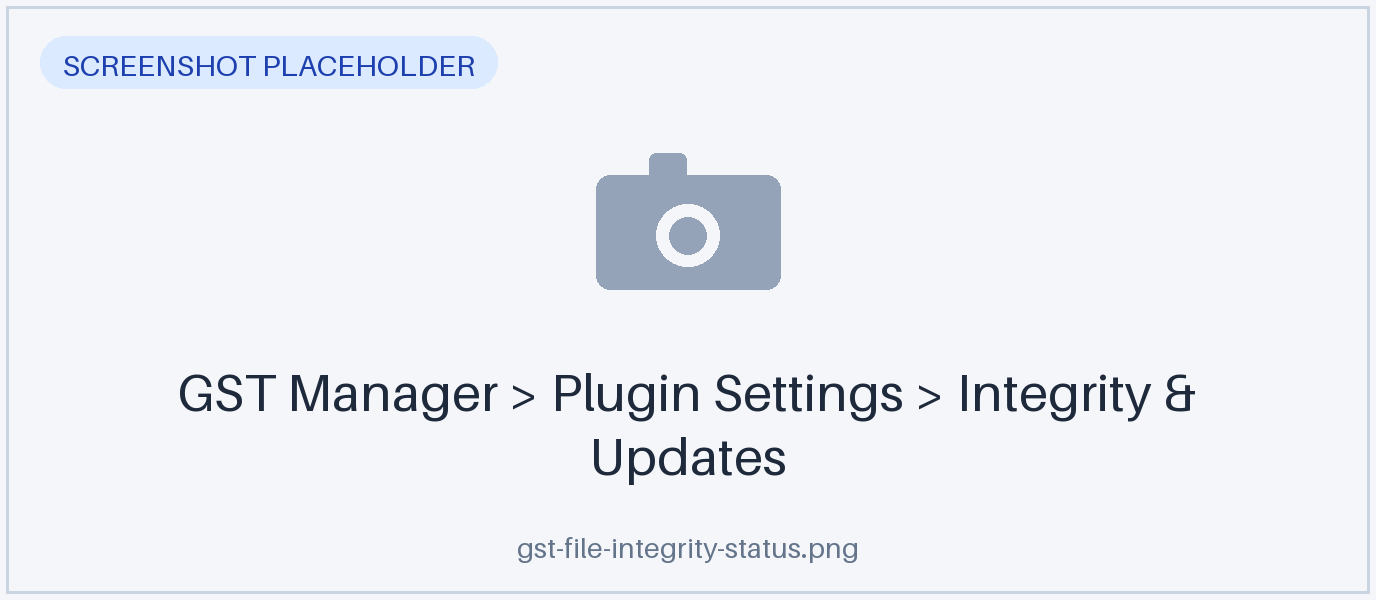 The Integrity & Updates tab showing file status