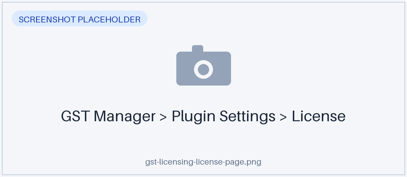 The License page in Plugin Settings