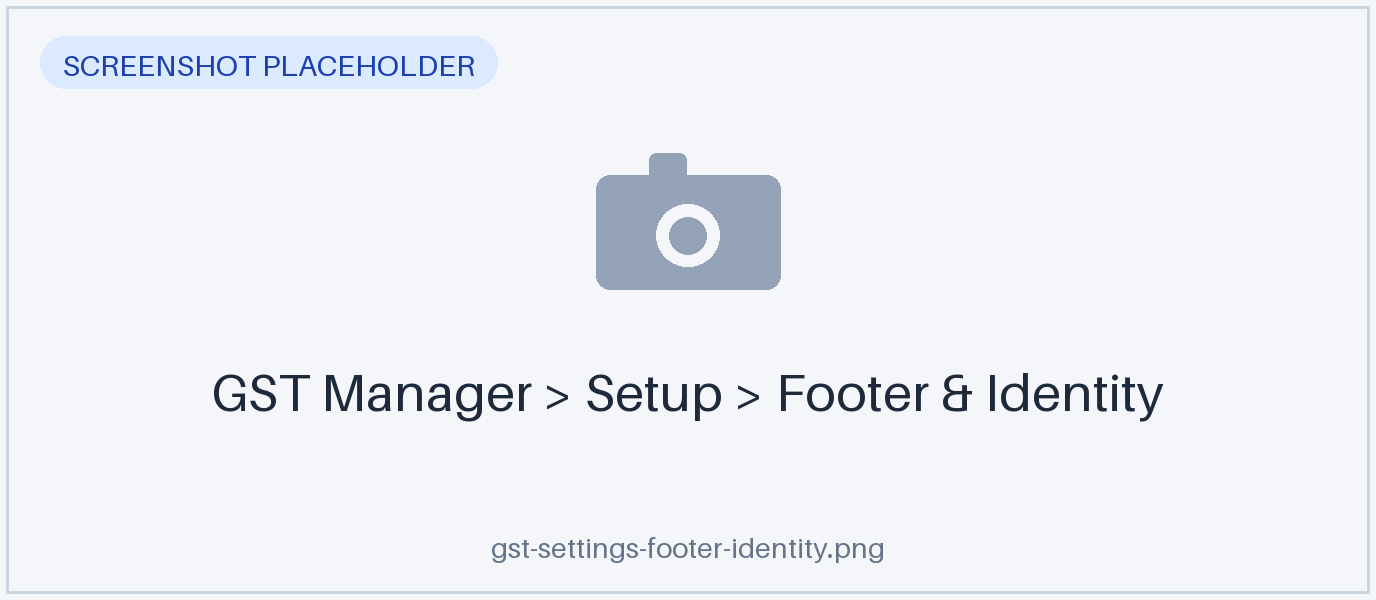 Footer and identity fields