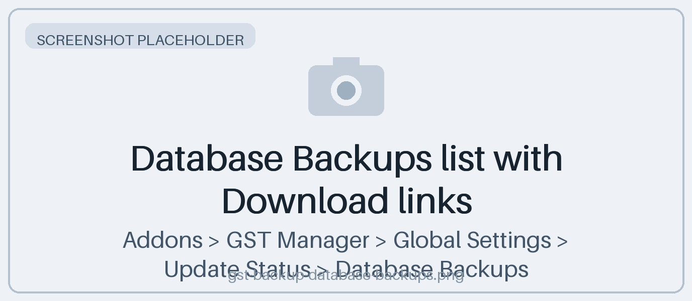 Database Backups panel