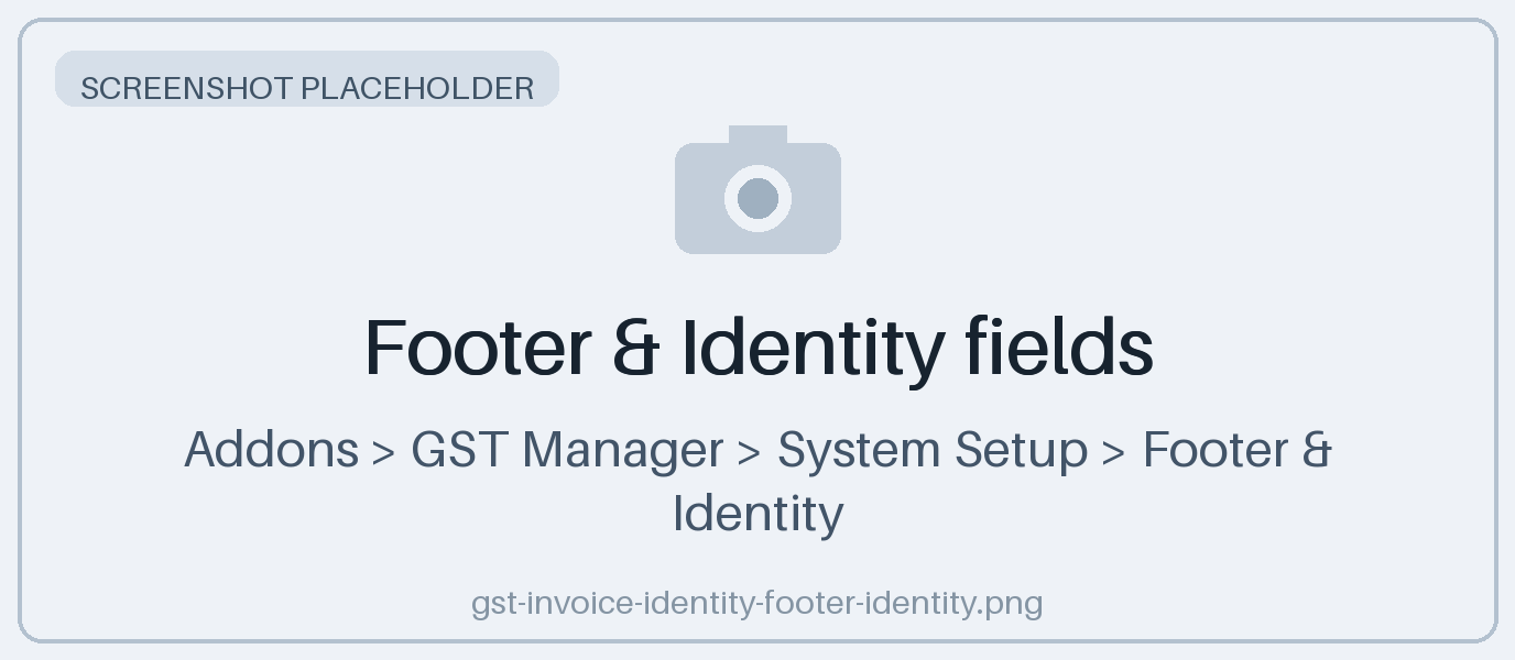 Footer & Identity fields