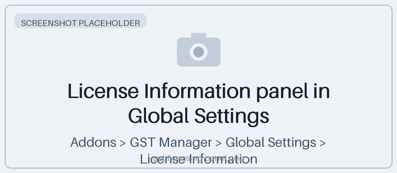 License Information panel in Global Settings