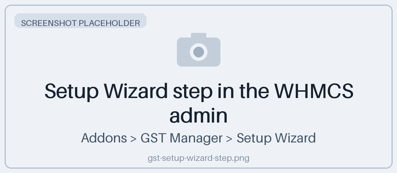 Setup Wizard step in the WHMCS admin