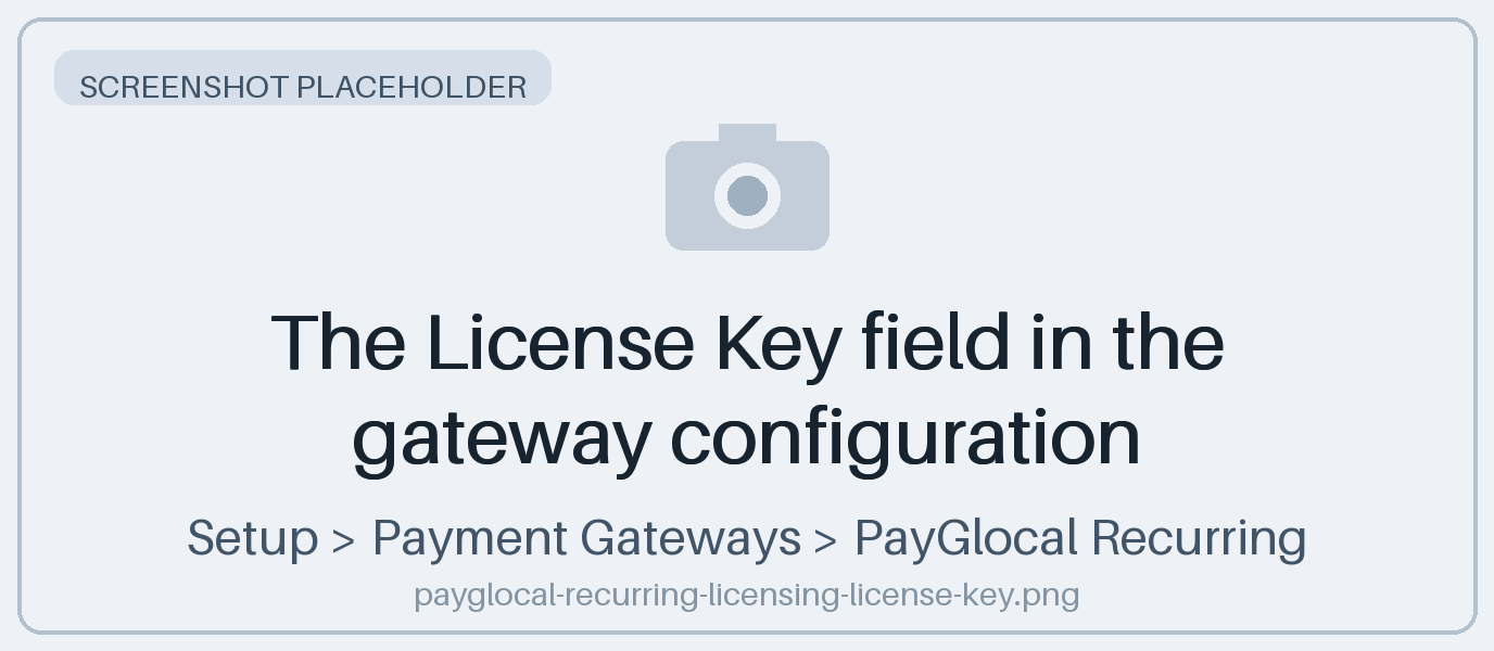The License Key field in the gateway configuration
