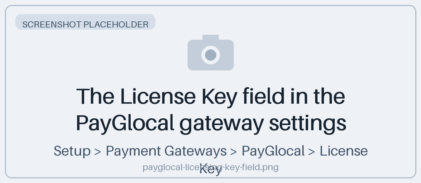 The License Key field in the PayGlocal gateway settings