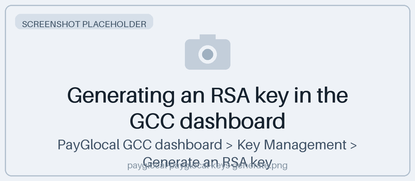 Generating an RSA key in the GCC dashboard