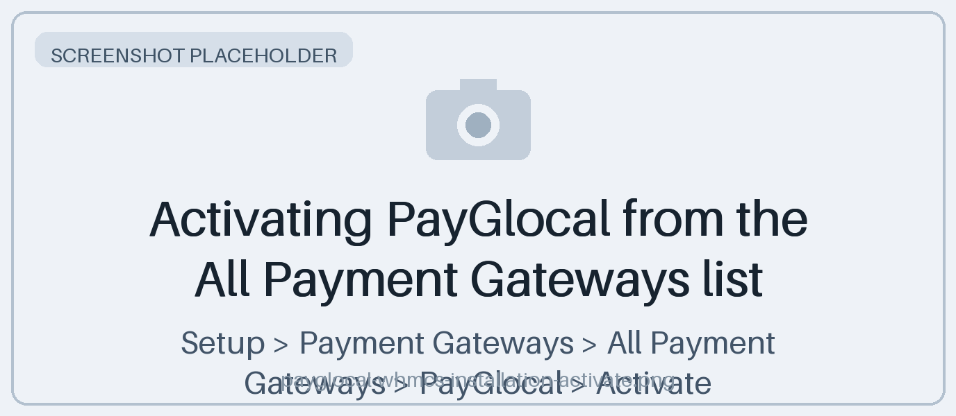 Activating PayGlocal from the All Payment Gateways list
