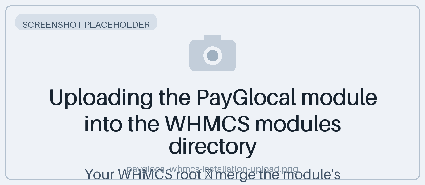 Uploading the PayGlocal module into the WHMCS modules directory
