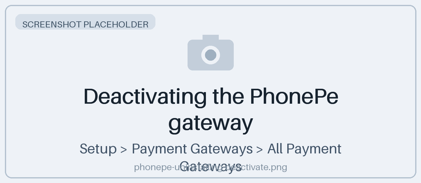 Deactivating the PhonePe gateway