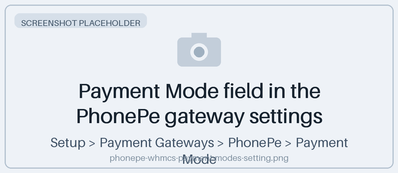 Payment Mode field in the PhonePe gateway settings