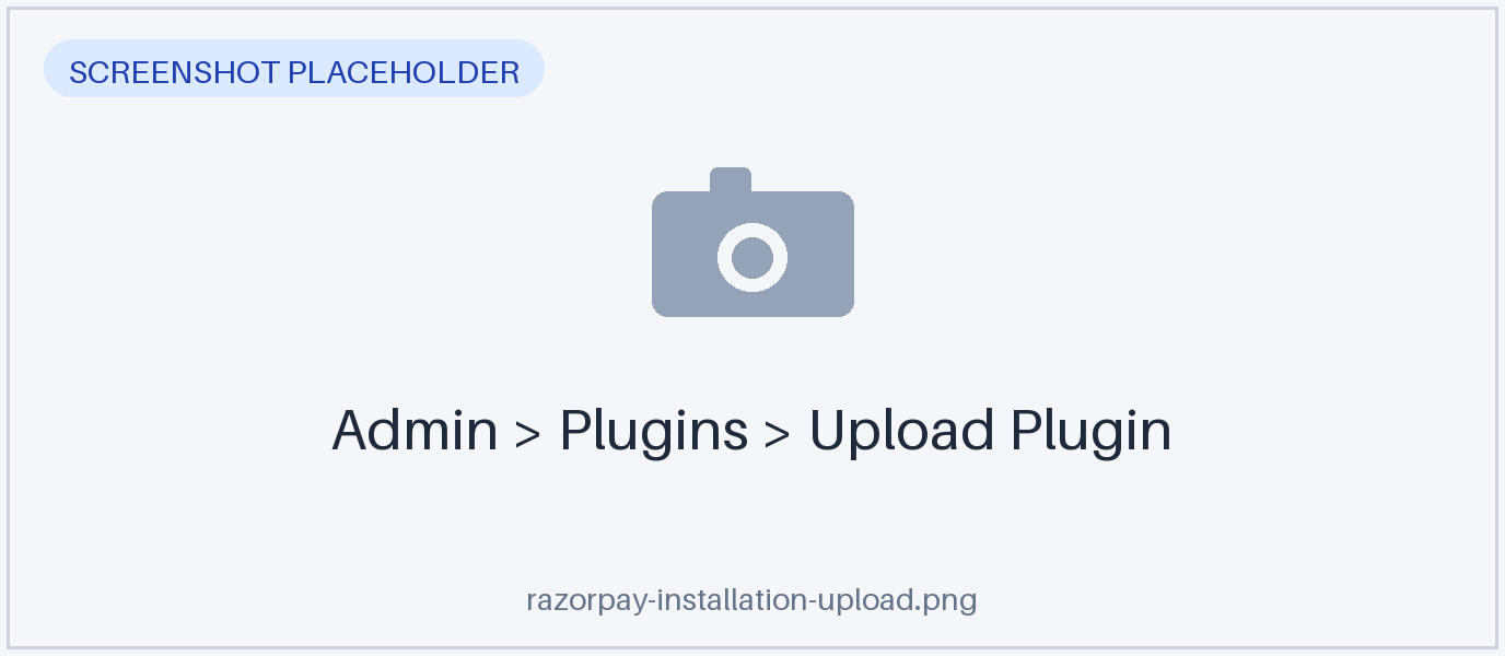 Uploading the Razorpay plugin archive