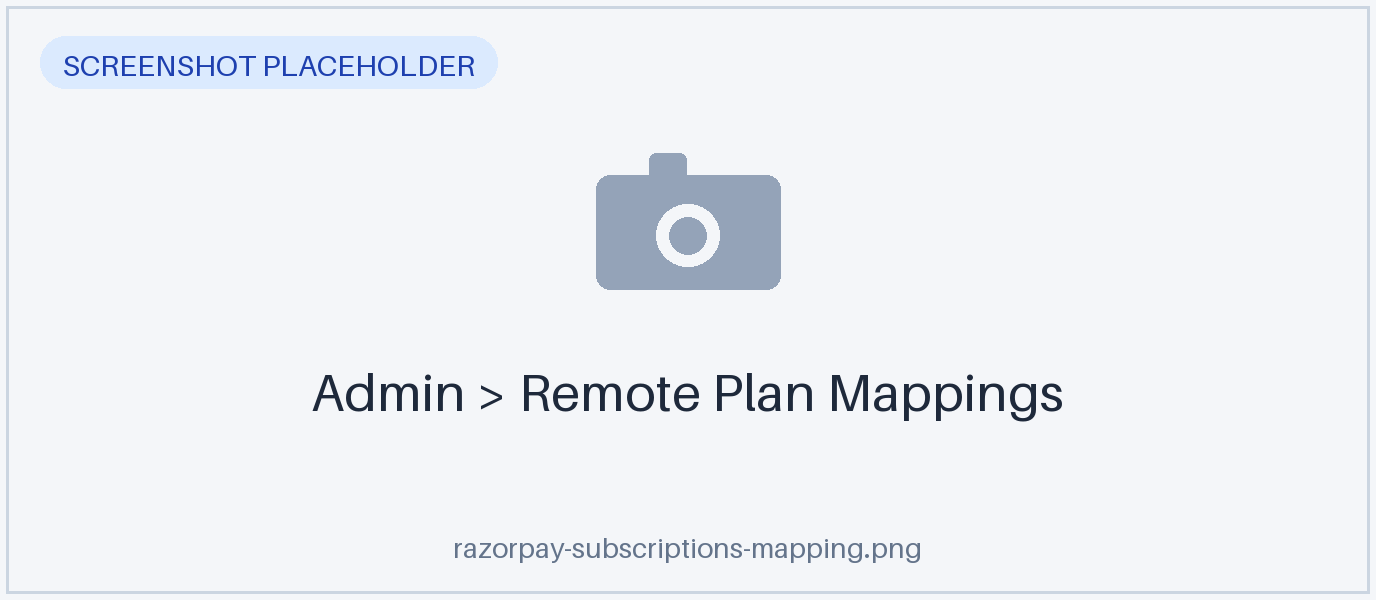 Mapping a local plan to its Razorpay plan