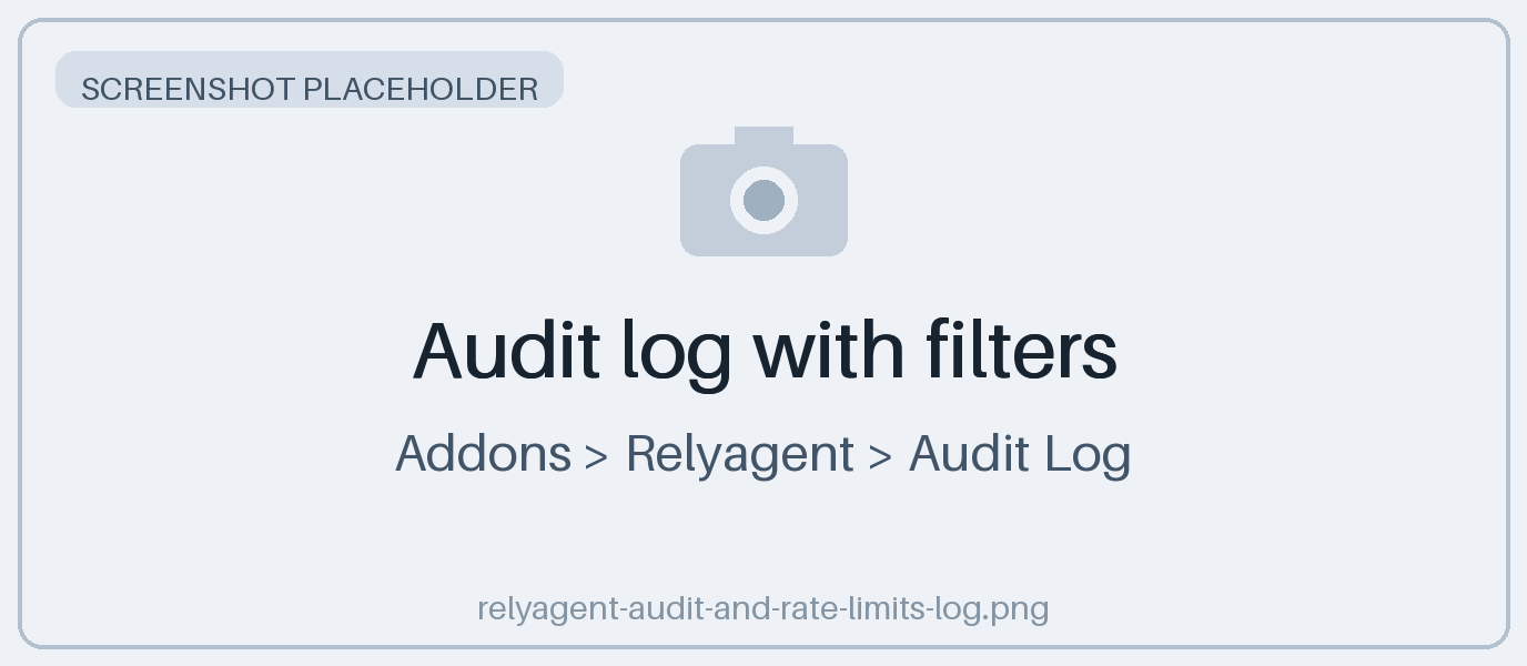 Audit log with filters