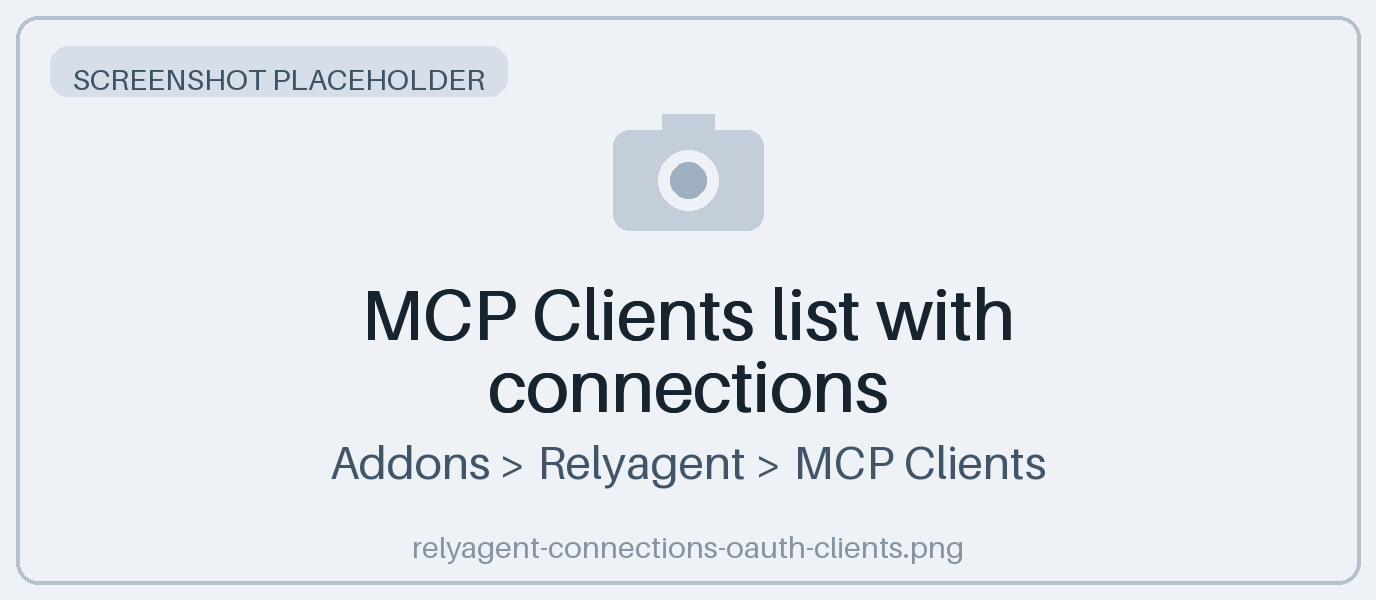 MCP Clients list with connections