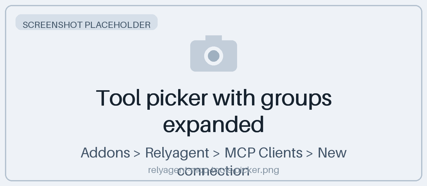 Tool picker with groups expanded