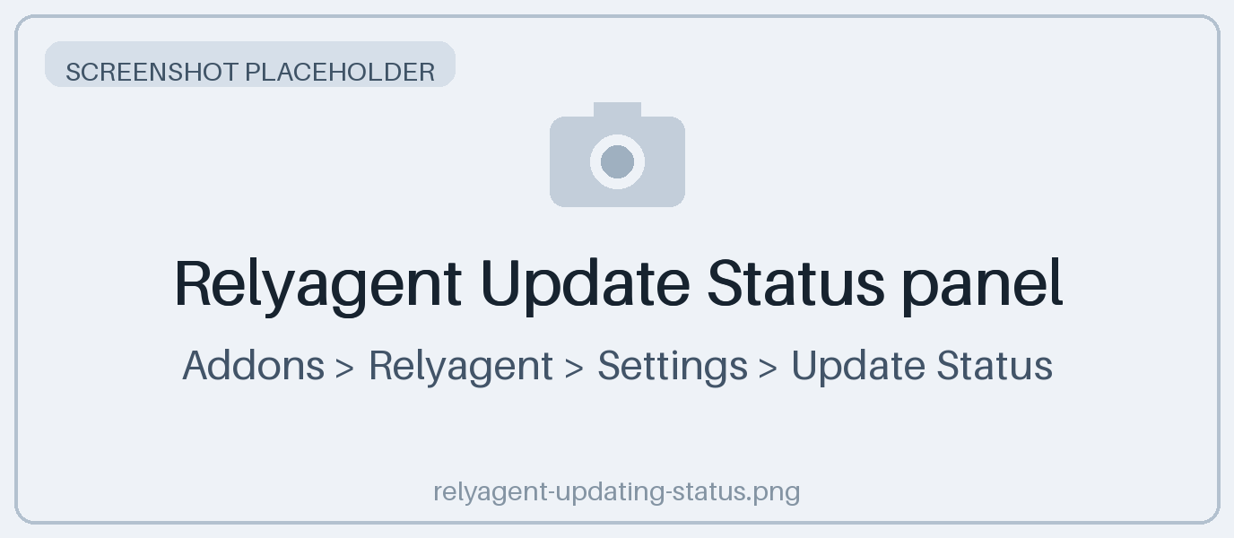 Relyagent Update Status panel