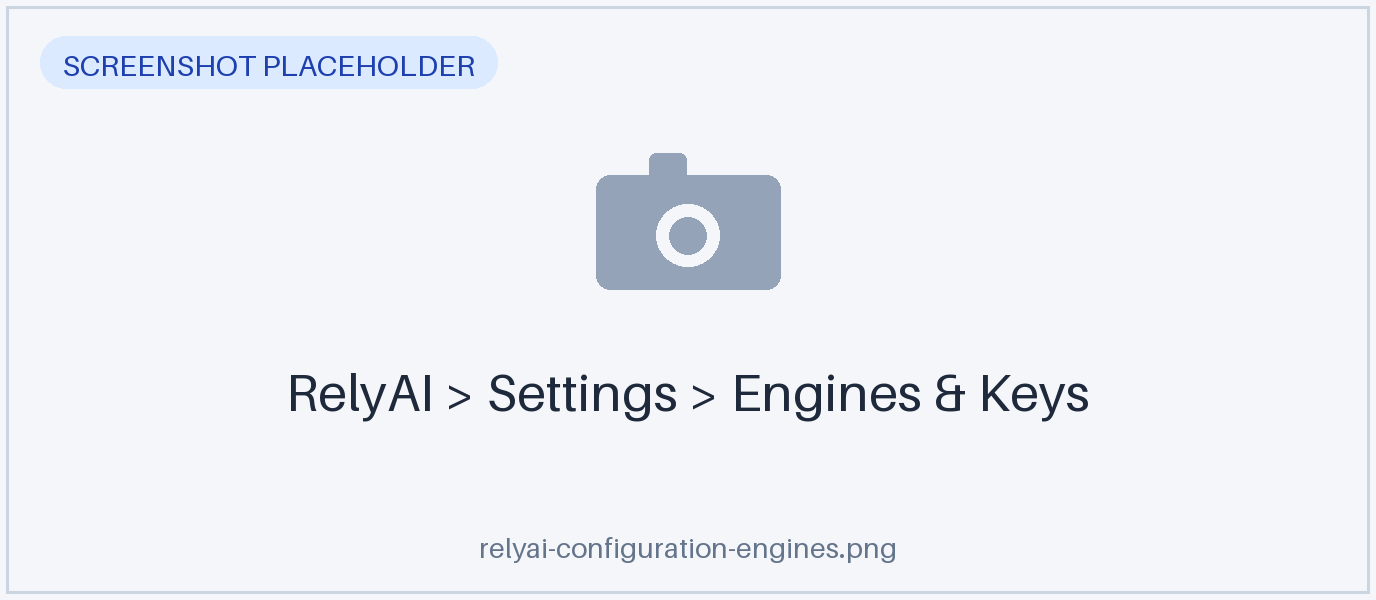 The Engines & Keys settings tab