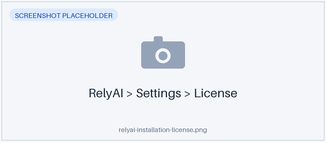 The License settings tab