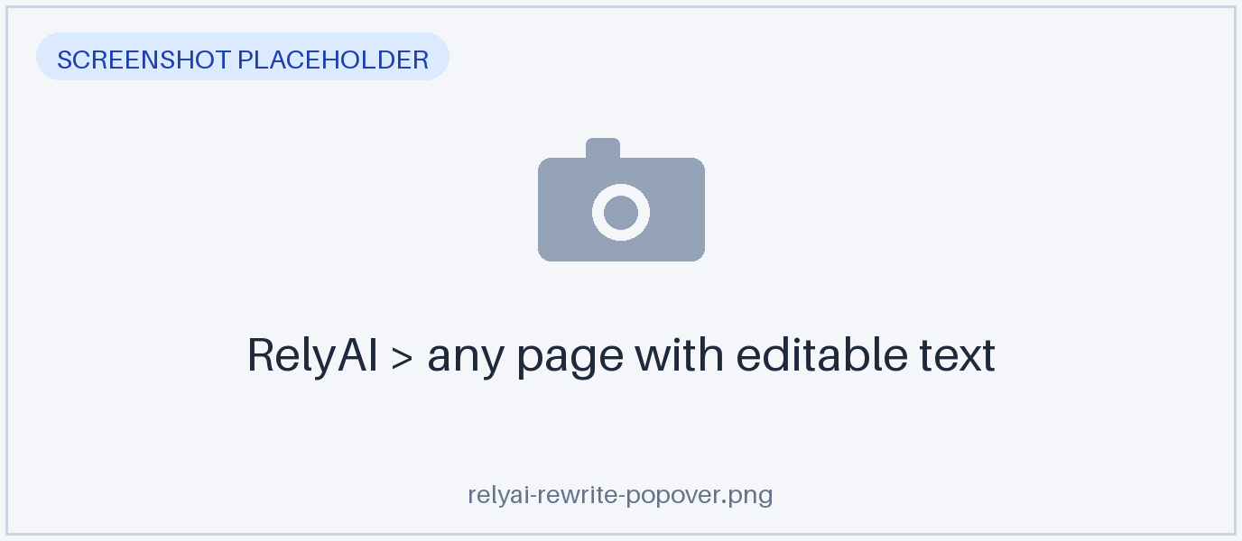 The sparkle rewrite popover next to selected text