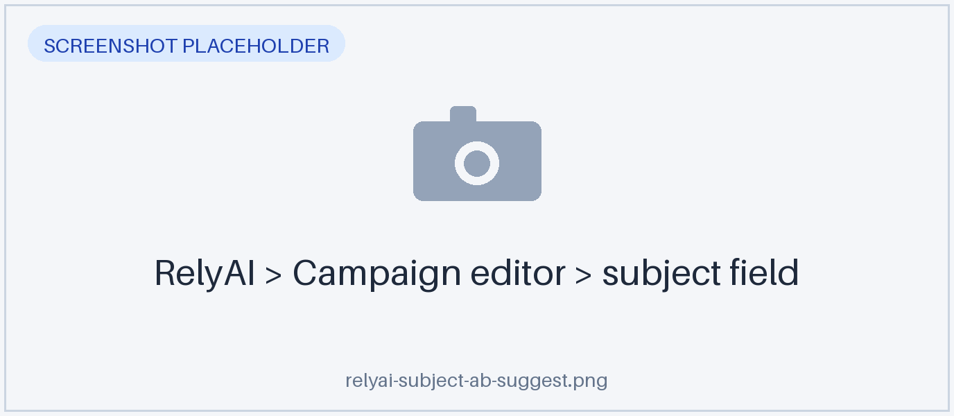 The Suggest button beside the campaign subject field
