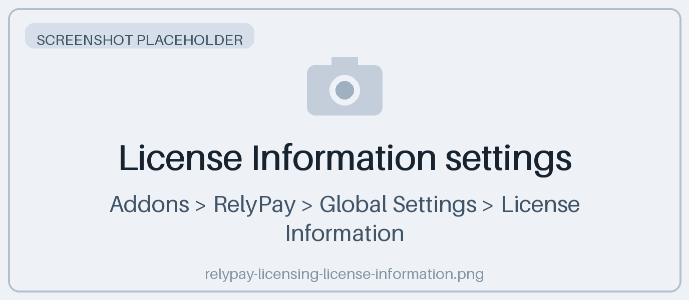 License Information settings