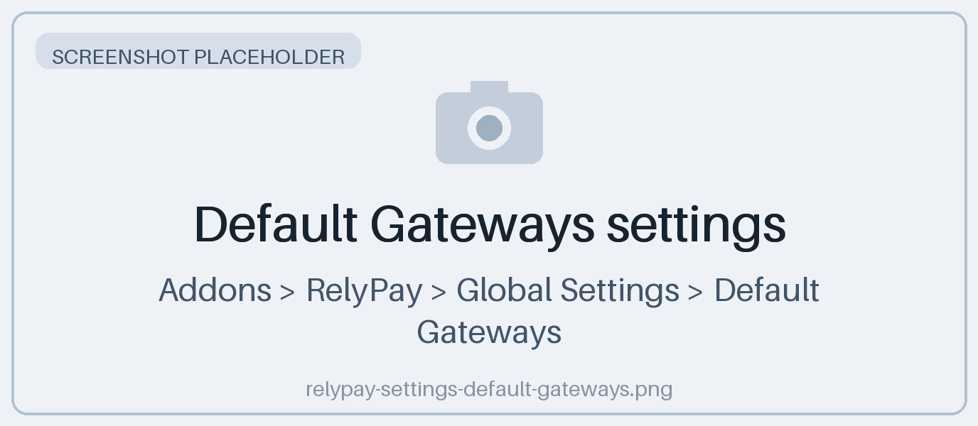 Default Gateways settings