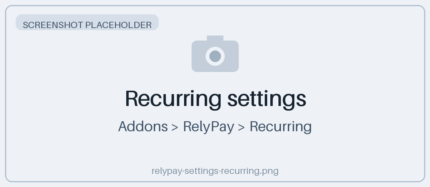 Recurring settings